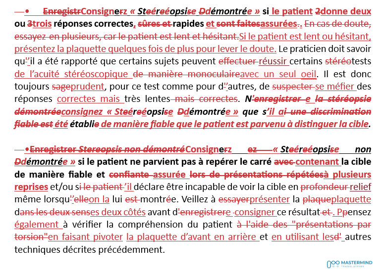 Initial French translation of the medical device IFU